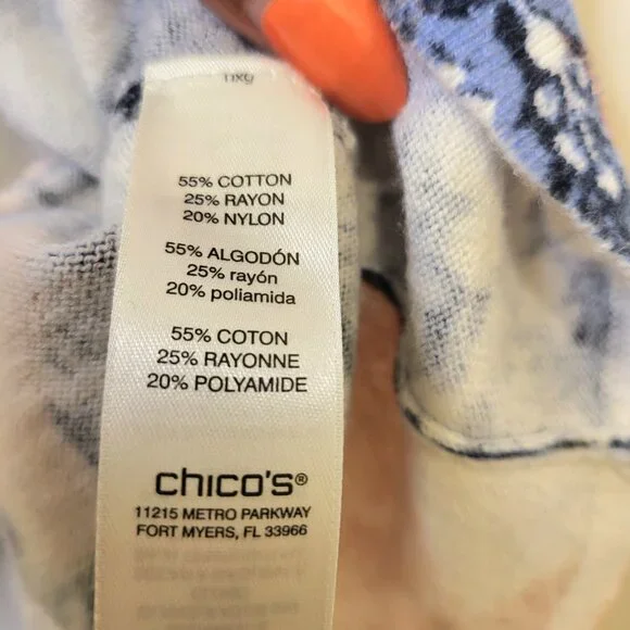 Chico's Women's Spring Summer Artsy Multi-colored Short Sleeve Shirt Sz XL 16/18 - Picture 5 of 7